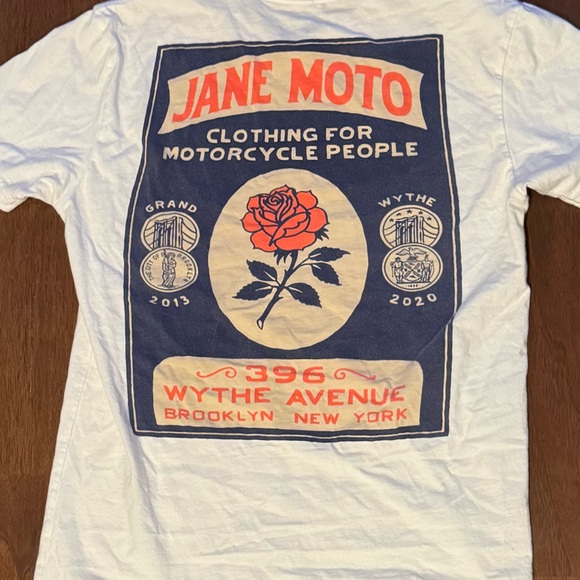 Jane Motorcycle White Tee Rose - Picture 7 of 7